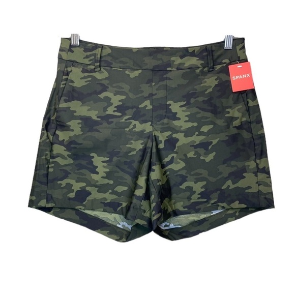 New Spanx Green Camo Sunshine Short 6” Womens Size Medium - Picture 1 of 8